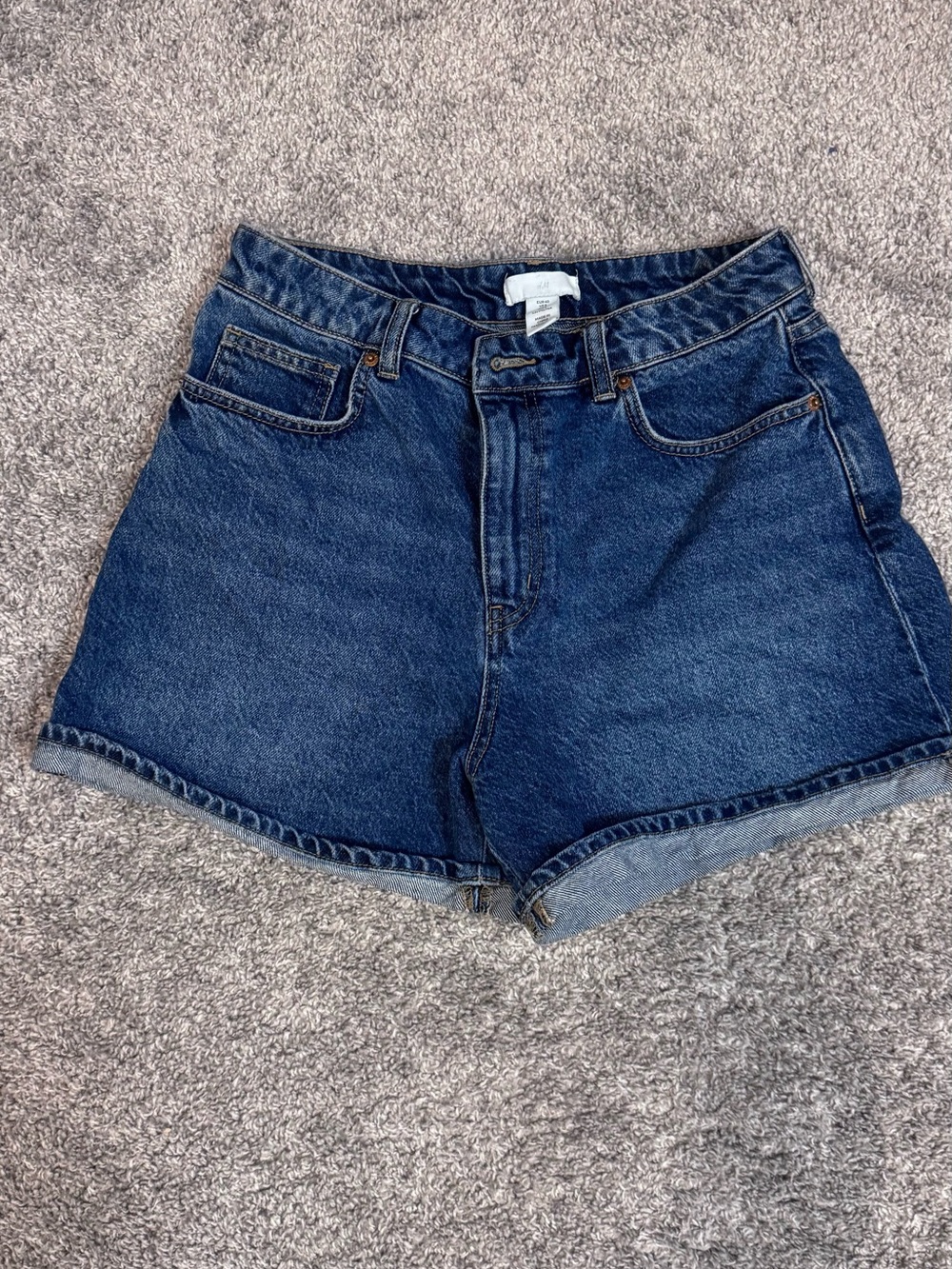 High Waist A-Line Denim Shorts